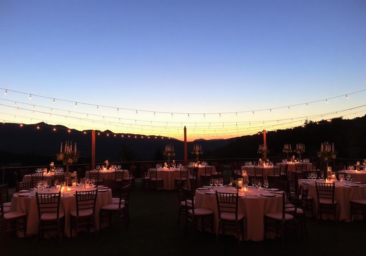 Casamento ao pôr do sol